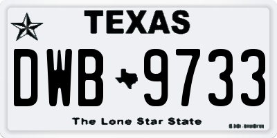 TX license plate DWB9733
