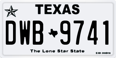 TX license plate DWB9741