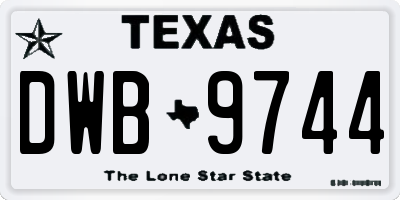 TX license plate DWB9744