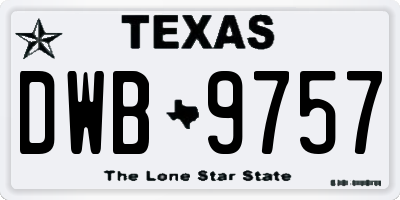 TX license plate DWB9757