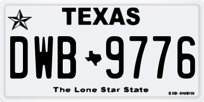 TX license plate DWB9776