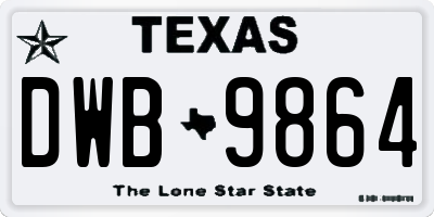 TX license plate DWB9864