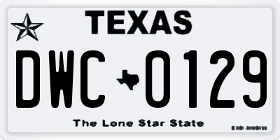 TX license plate DWC0129
