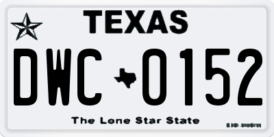 TX license plate DWC0152