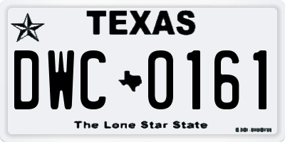 TX license plate DWC0161