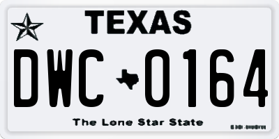 TX license plate DWC0164