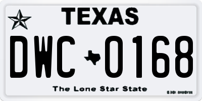 TX license plate DWC0168