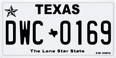 TX license plate DWC0169