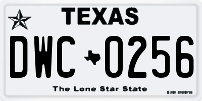 TX license plate DWC0256