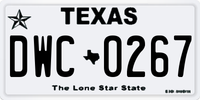 TX license plate DWC0267