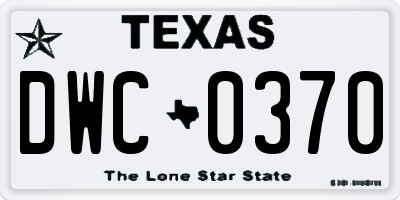 TX license plate DWC0370