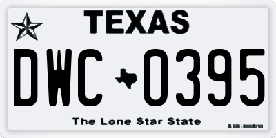 TX license plate DWC0395