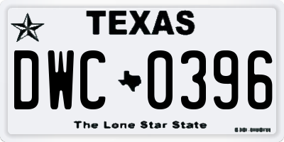 TX license plate DWC0396