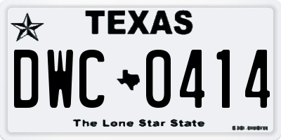 TX license plate DWC0414