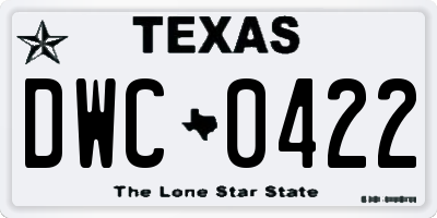 TX license plate DWC0422