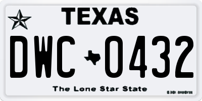 TX license plate DWC0432