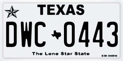 TX license plate DWC0443