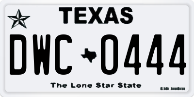 TX license plate DWC0444