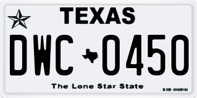 TX license plate DWC0450