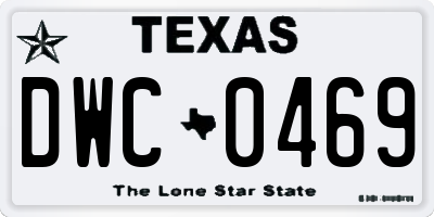 TX license plate DWC0469