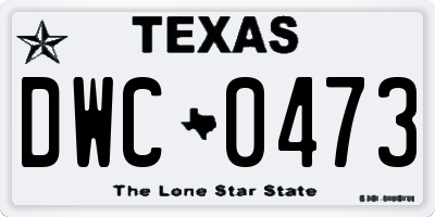 TX license plate DWC0473