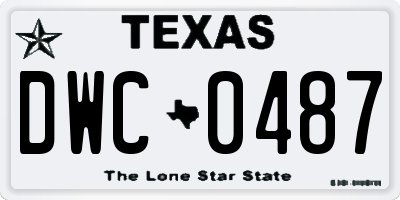 TX license plate DWC0487