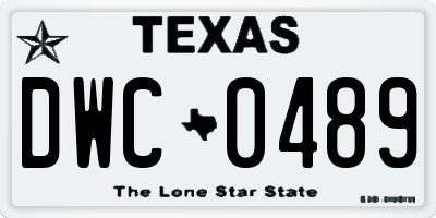 TX license plate DWC0489