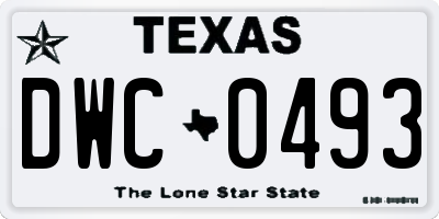 TX license plate DWC0493