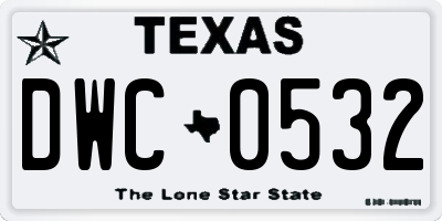TX license plate DWC0532