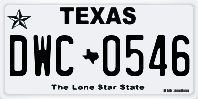TX license plate DWC0546