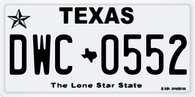 TX license plate DWC0552