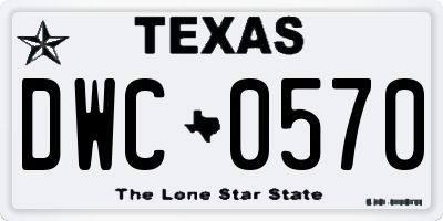 TX license plate DWC0570