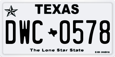 TX license plate DWC0578