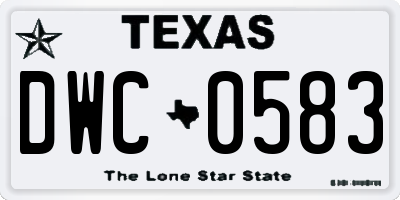 TX license plate DWC0583