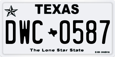 TX license plate DWC0587