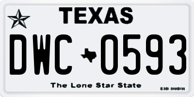 TX license plate DWC0593