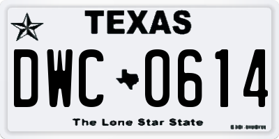TX license plate DWC0614