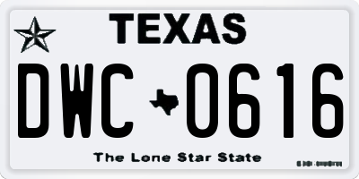 TX license plate DWC0616