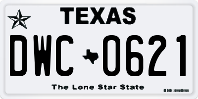 TX license plate DWC0621