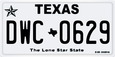 TX license plate DWC0629