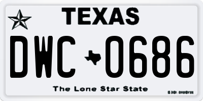 TX license plate DWC0686