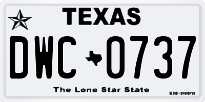 TX license plate DWC0737