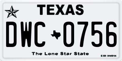 TX license plate DWC0756