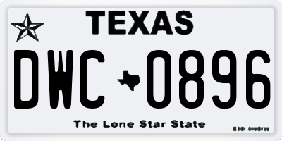 TX license plate DWC0896