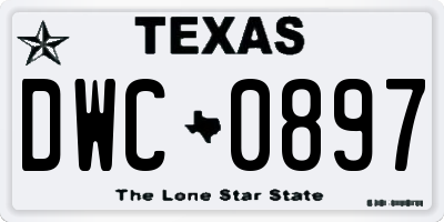 TX license plate DWC0897