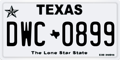 TX license plate DWC0899
