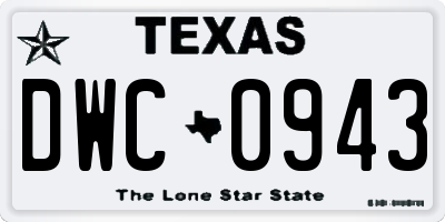 TX license plate DWC0943