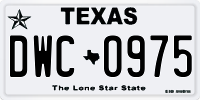 TX license plate DWC0975