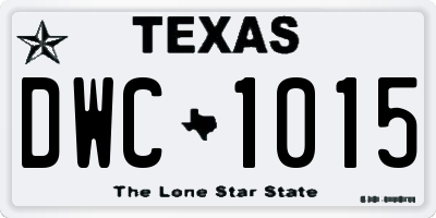 TX license plate DWC1015