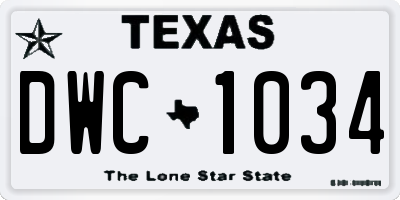 TX license plate DWC1034